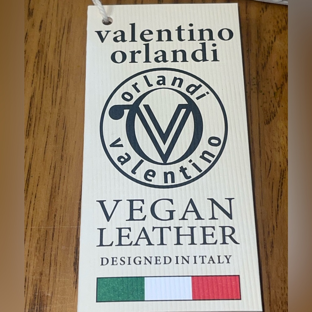 NWT- Valentino Orlandi vegan leather crossbody bag. Color bone W/ gold hardware. - Picture 14 of 14